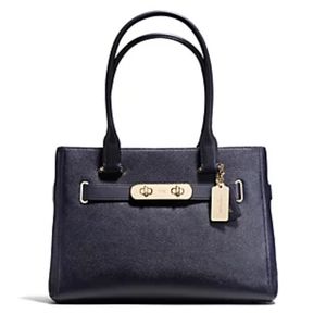 NEW COACH Black Pebble Leather Swagger Carryall